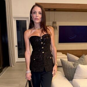 ASTR the Label - Milani Tweed Houndstooth Sequin Tailored Bustier Top